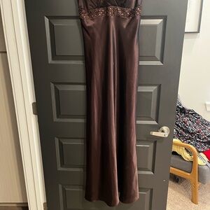 Elegant Brown Evening Gown
